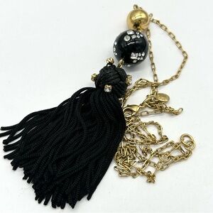 J. Crew Black Tassel Pendant Necklace